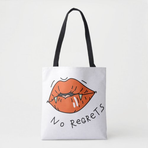 No Regrets Red Lips Anti_Valentine Tote Bag