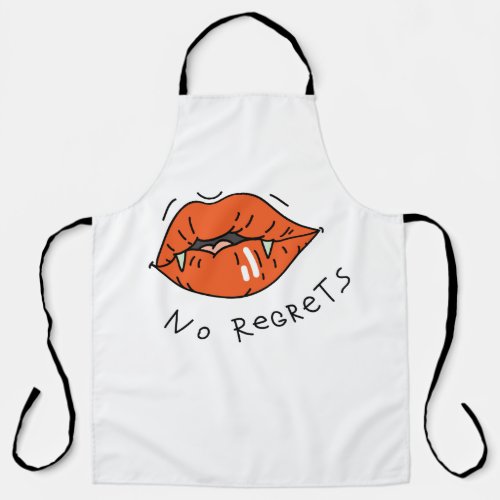 No Regrets Red Lips Valentine Apron