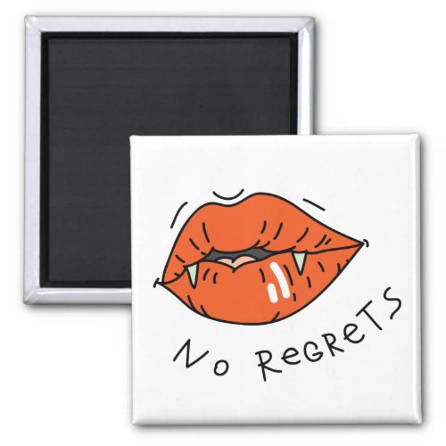 No Regrets Red Lips Valentine Magnet