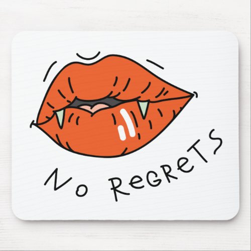 No Regrets Red Lips Valentine Mouse Pad