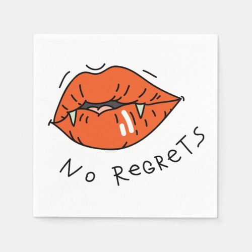 No Regrets Red Lips Valentine Napkins