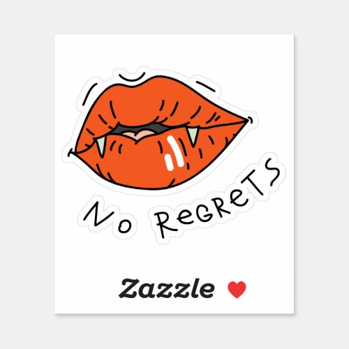 No Regrets Red Lips Valentine Sticker