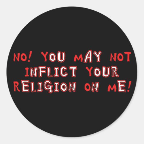 No Religion Classic Round Sticker