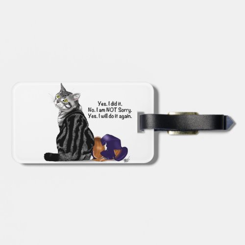 No Remorse Tabby Cat Funny Luggage Tag