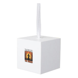 No Rest For The Wicked Vintage Witch Halloween Des Cube Ornament