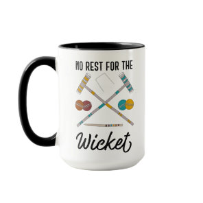 No Rest for the Wicket Funny Croquet Themed Mug