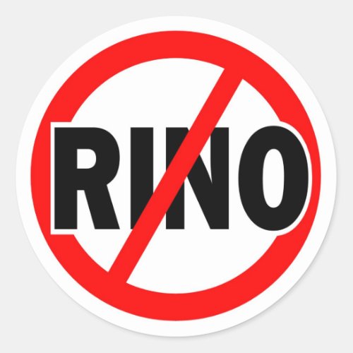 NO RINO _ republicanconservativeneoconliberty Classic Round Sticker