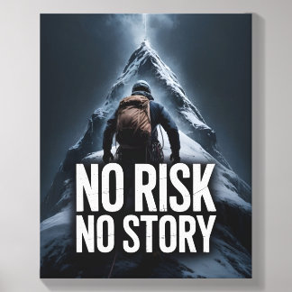 No Risk No Story Inspiring Motivational Quotes Canvas Photo Tile
