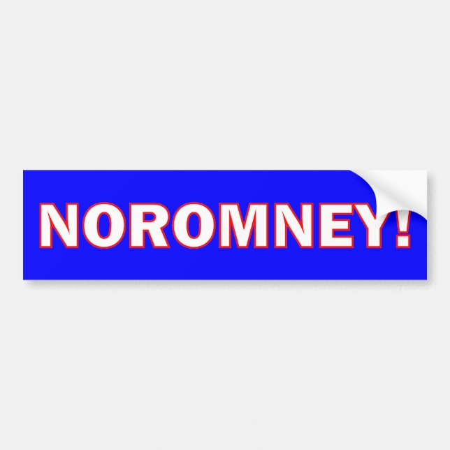 No Romney Bumper Sticker (Front)