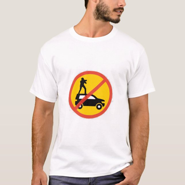 No Roof Riding Euro Sign T-Shirt (Front)