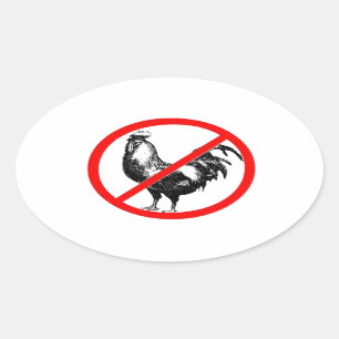 No Rooster?! Oval Sticker