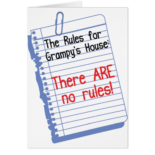 No Rules at Grampy's House Cards (Front)