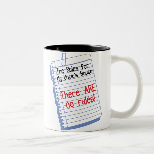 No Rules at My Uncle's House Two-Tone Coffee Mug (Right)