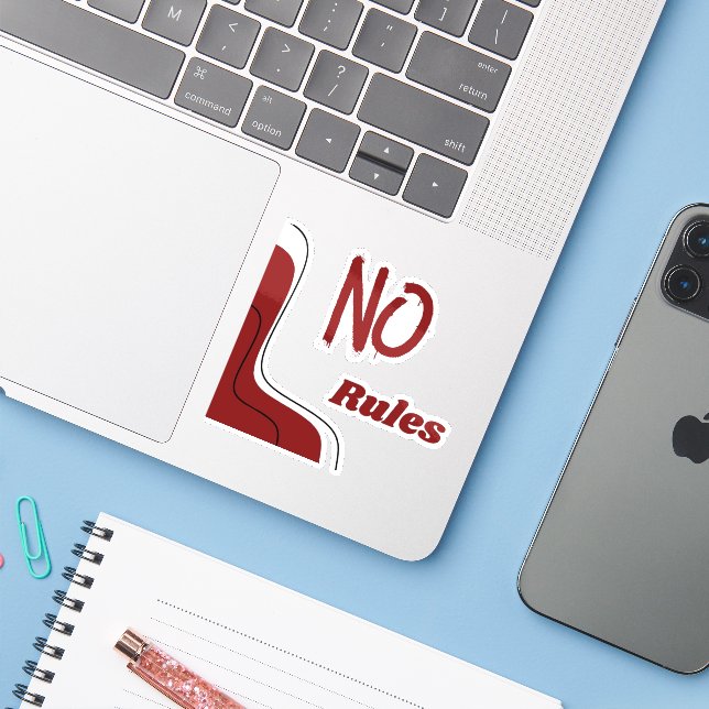 No Rules Socks  Sticker (Laptop w/ iPhone)