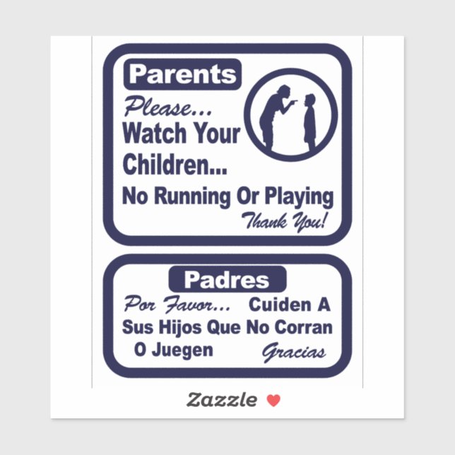 'No Running Playing Watch' Store Overlay Blue Sticker (Sheet)