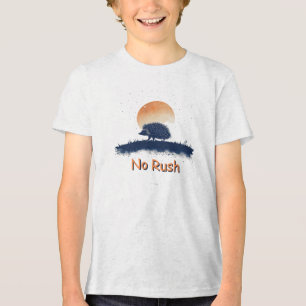 No Rush Hedgehog T-Shirt – Relaxed Nature Graphic  Tri-Blend Shirt
