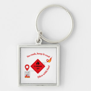 No Rush Keep It Cool Trucker Keychain
