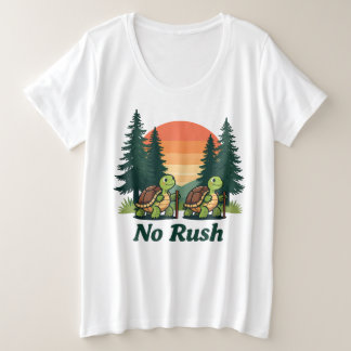 No Rush Turtle Hiking Adventure – Cute Vintage Sun Plus Size T-Shirt