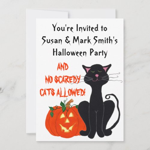 No Scaredy Cats Hallowee _ Customizable Invitation