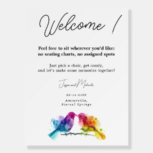 No seat assigned seating chart Rainbow Lovebird Foam Board