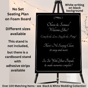 No Seating Chart for Guests, Black White Infinity Foam Board