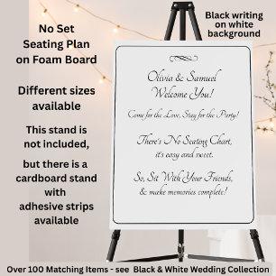 No Seating Chart for Guests, Black White Infinity Foam Board