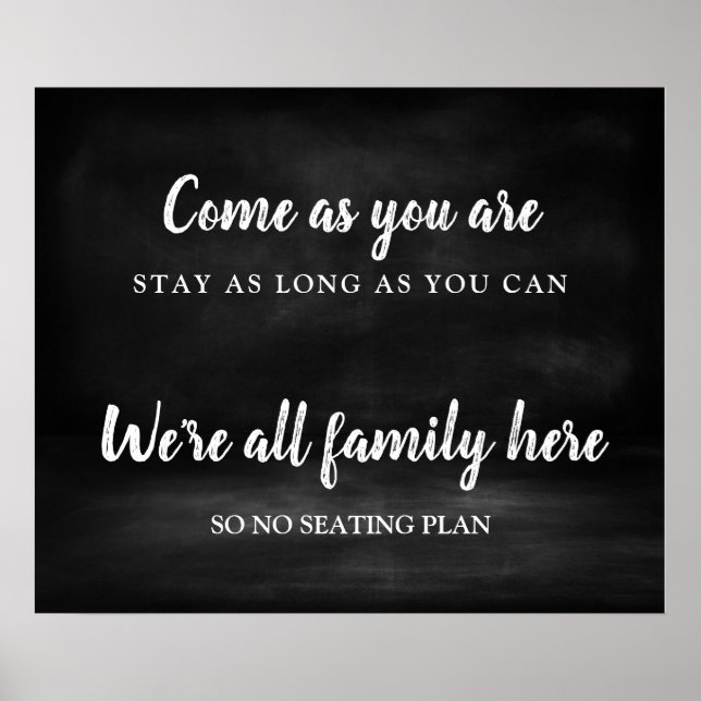 No seating plan Wedding sign (Front)