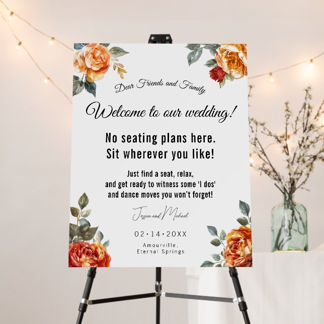 No seating plans here - Marble Dreams: Orange Rose Foam Board (In Situ (Stand))