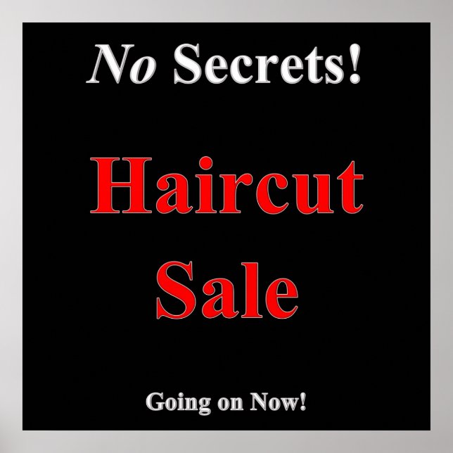 No Secrets Haircut Sale Poster Matte (Front)