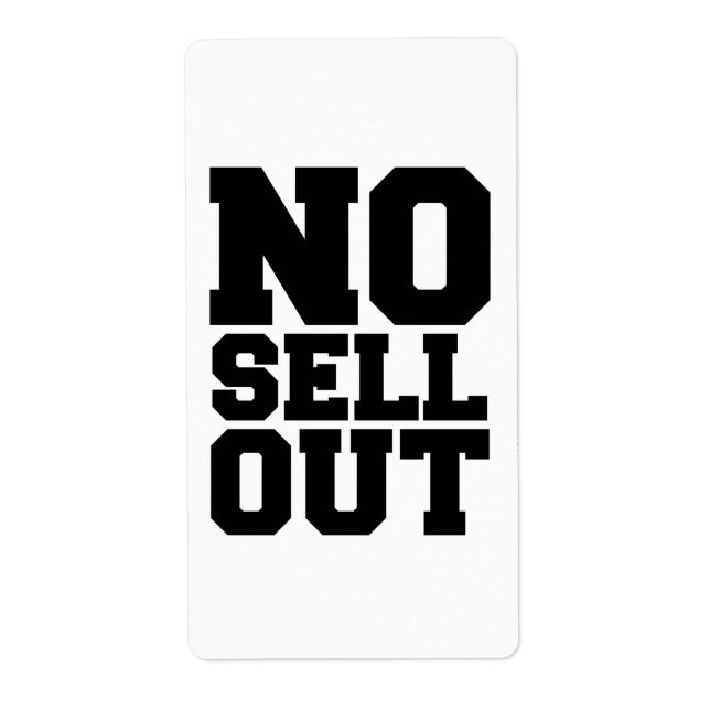 NO SELL OUT LABEL (Front)