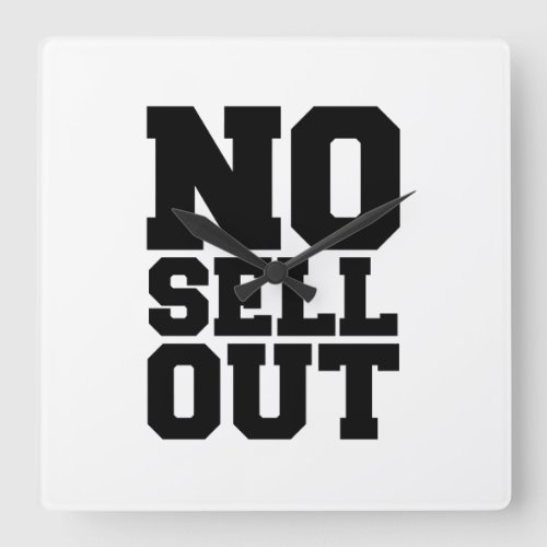 NO SELL OUT SQUARE WALL CLOCK