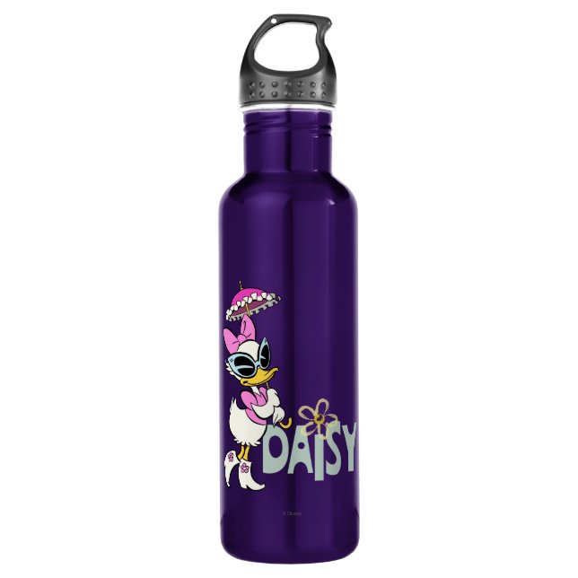 No Service | Cool Daisy Duck Stainless Steel Water Bottle (Front)