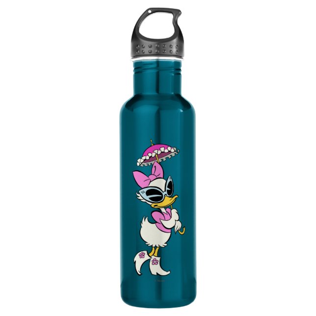 No Service | Daisy with Umbrella Stainless Steel Water Bottle (Front)