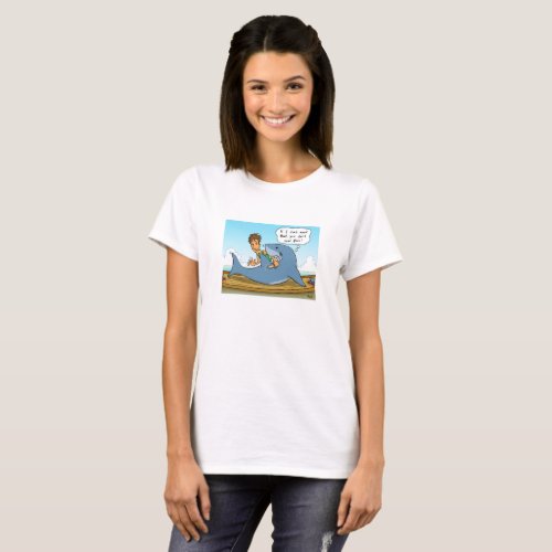 No Shaaark finning white T_shirt