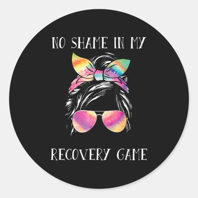 No Shame In My Recovery Game Motivational Emwermen Classic Round Sticker (Front)