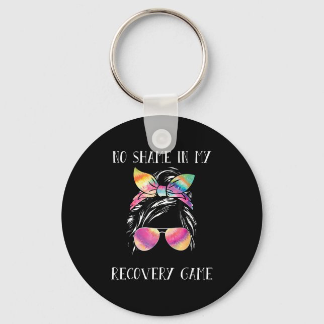 No Shame In My Recovery Game Motivational Emwermen Keychain (Front)