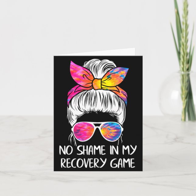 No Shame In My Recovery Game Sobriety Aa Na Anni  Card (Front)