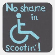 "No Shame in Scootin" Disability Pride Stickers