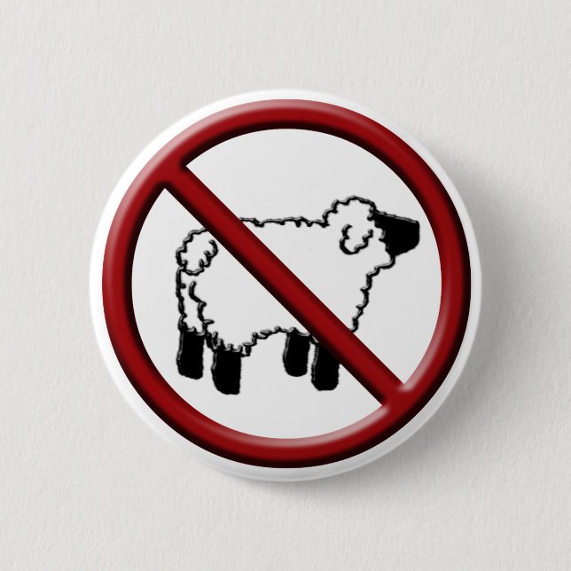 No Sheep! Pinback Button (Front)