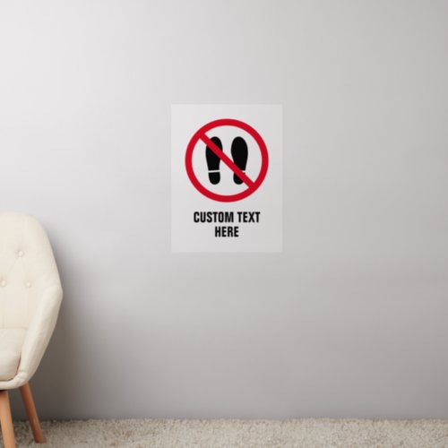 No shoes allowed forbidden footsteps sign custom wall decal 
