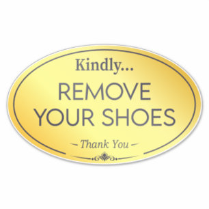 No Shoes Sign Sticker