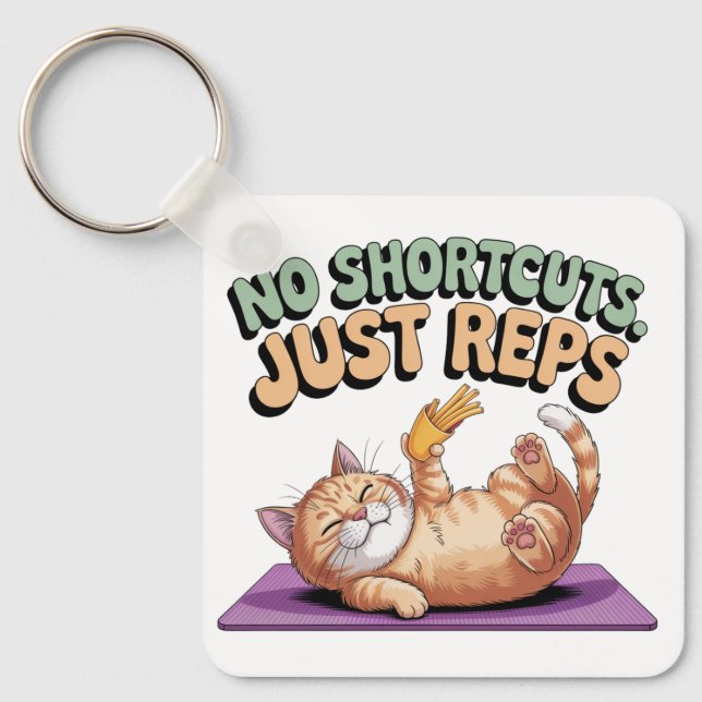 No Shortcuts. Just Reps Keychain (Front)