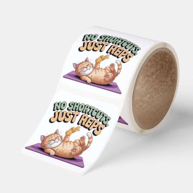 No Shortcuts. Just Reps Square Sticker (Roll)