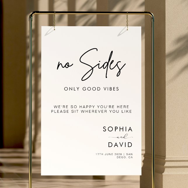 No sides Just Good Vibes Wedding Seating Sign (Creator Uploaded)
