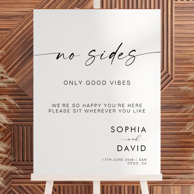 No sides Just Good Vibes Wedding Seating Sign (Creator Uploaded)
