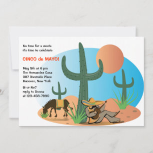 No Siesta It's Cinco de Mayo Invitation