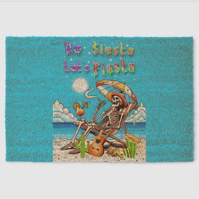 No Siesta Let's Fiesta Fiber Doormat (Front)