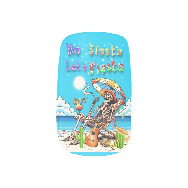 No Siesta Let's Fiesta Minx Nail Art (Left Thumb)