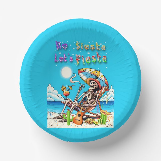 No Siesta Let's Fiesta Paper Bowls (Front)