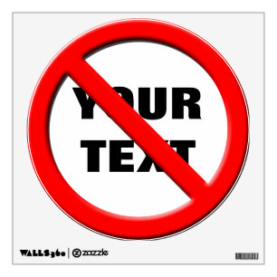 No Sign Symbol Wall Decal Template
